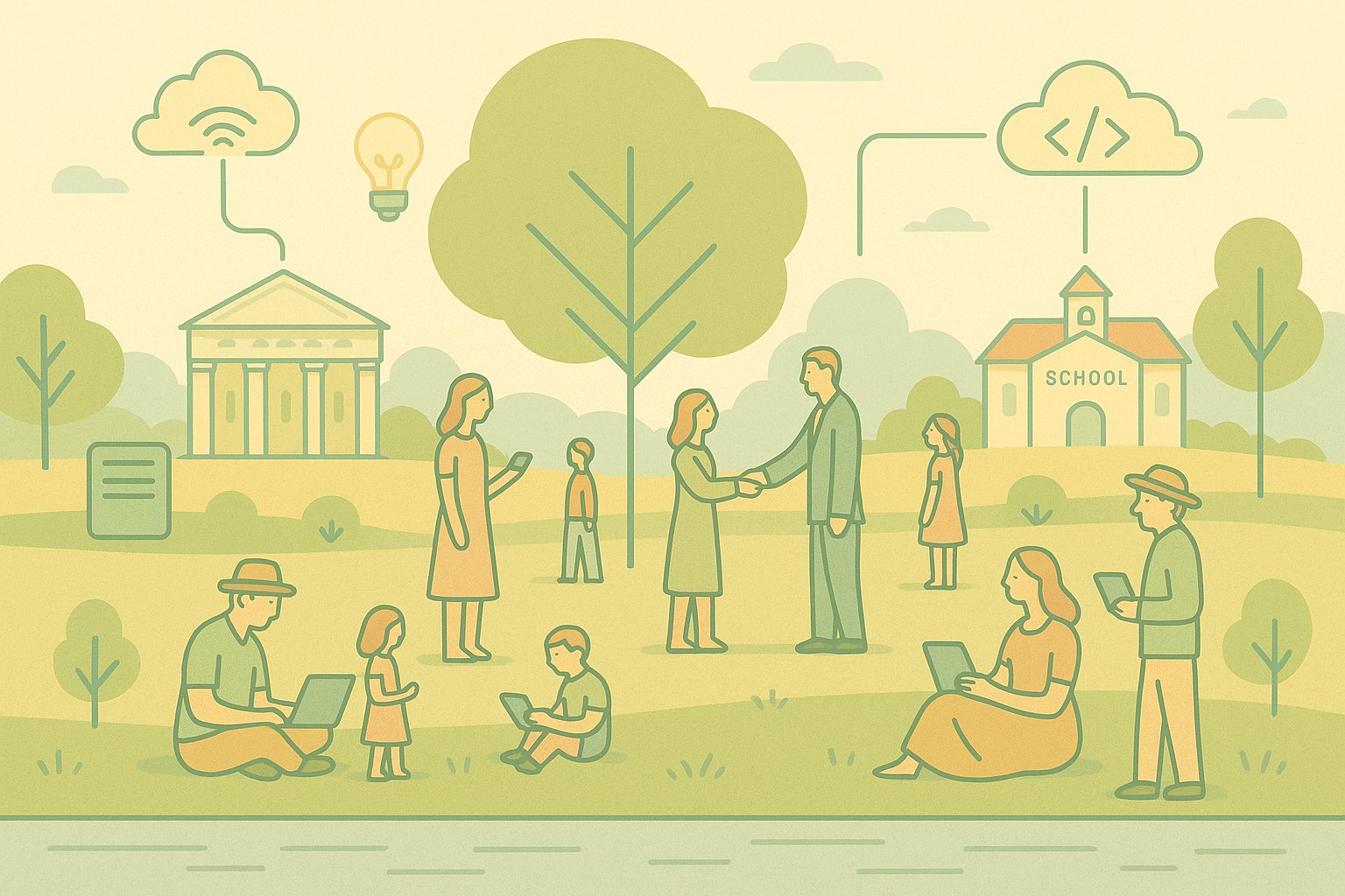 Government technology solutions - professionals collaborating with secure data systems and modern infrastructure